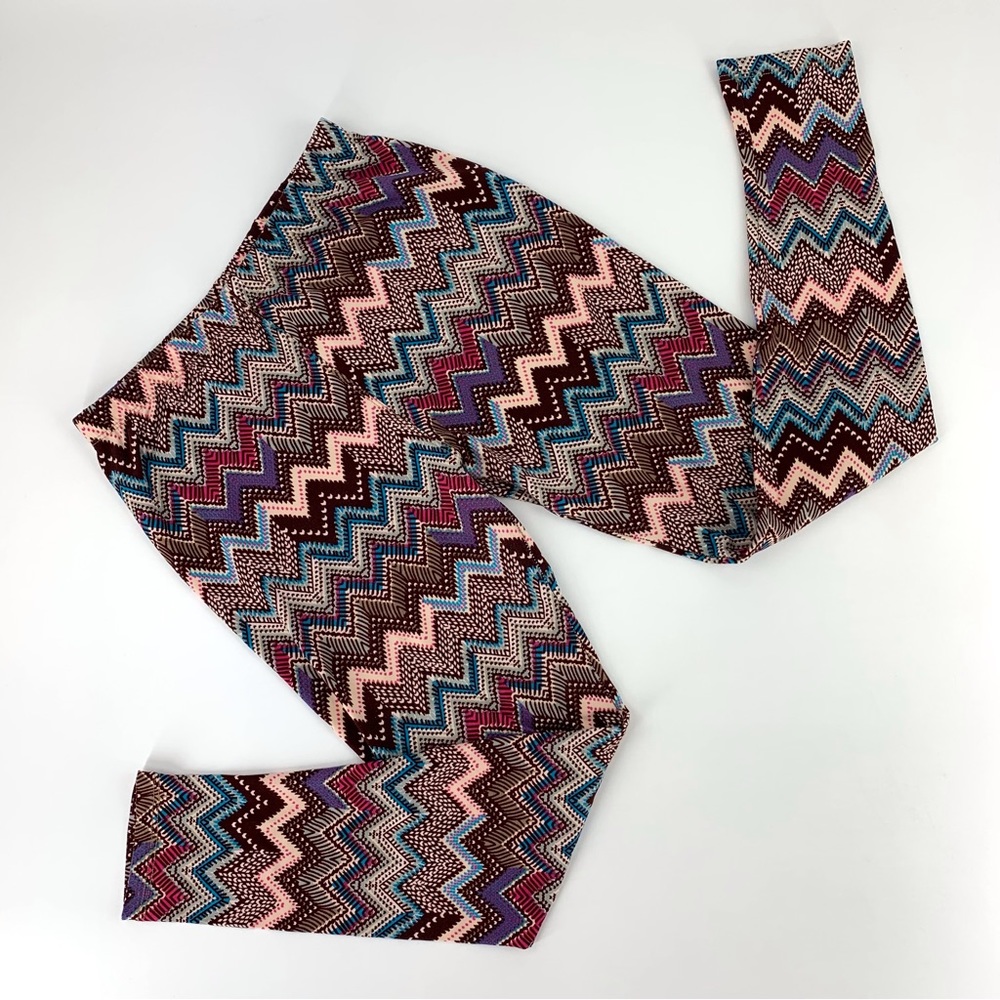2/$25 Eevee Multicoloured Electro Chevron Comfort Print Leggings, One Size